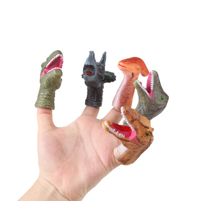环保软胶恐龙动物手指玩偶 儿童早教趣味指偶互动游戏玩具批发|ms