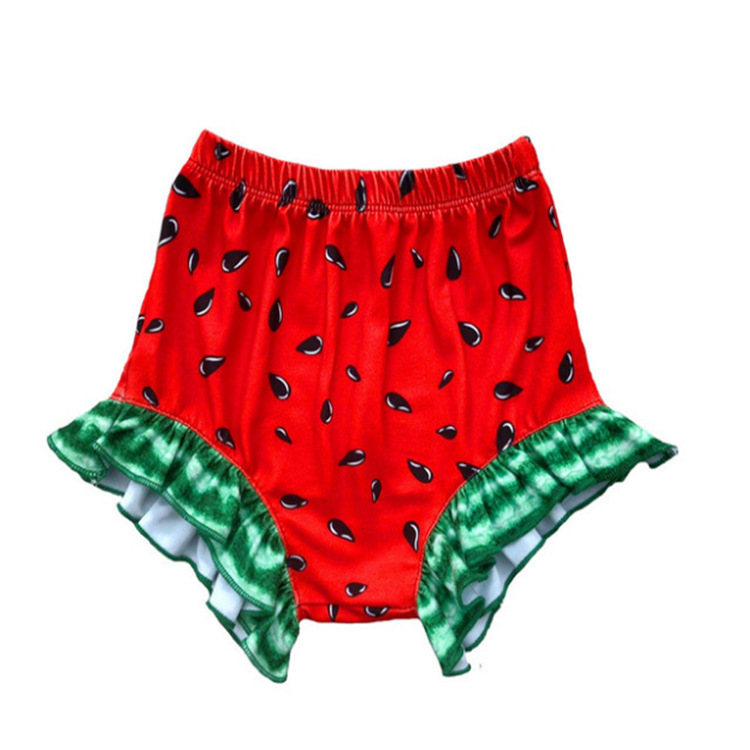 Popular Foreign Trade European and American Children's Pants for Toddlers and Infants with Ruffled Edges, Four-Corner Bloomers, Thin Style