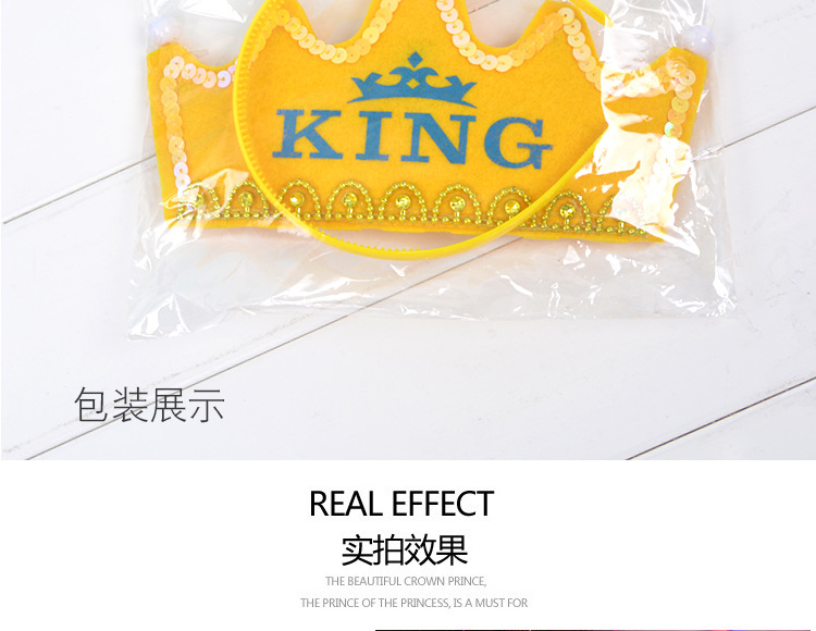 节日用品批发儿童发光生日帽派对皇冠帽 网红带灯发光生日发箍头箍卡通帽详情图12