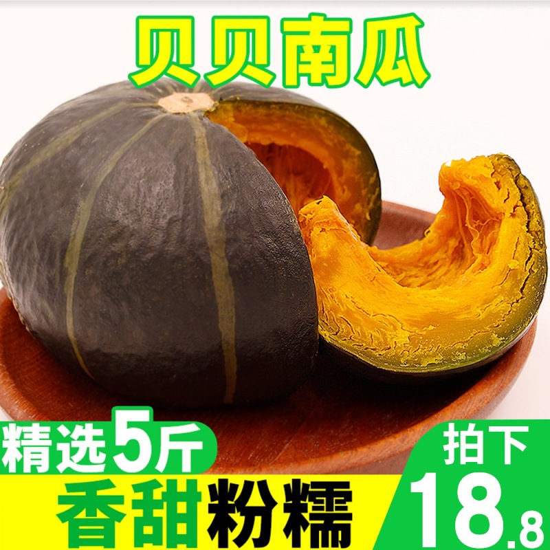 真貝貝南瓜板栗南瓜日本小南瓜代餐寶寶輔食粉糯香甜新鮮5斤迷妳