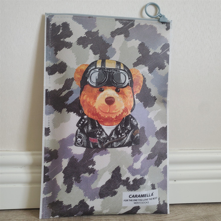 彩印覆膜无纺布拉链袋 高档袜子内衣家纺服装包装袋 可无淋膜印刷