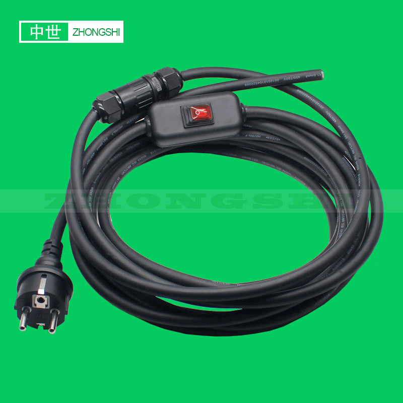 欧规防水IP44插头电源线 大电流15A欧式欧盟欧标户外防水 1.5平方