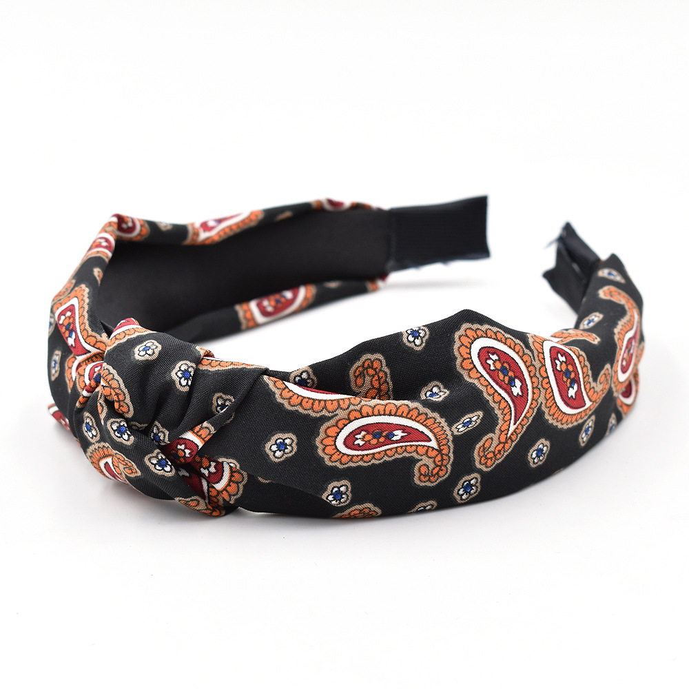 Retro Bohemian Water Drop Pattern Ethnic Headband Fabric Knotted Hair Accessories Wholesale display picture 3