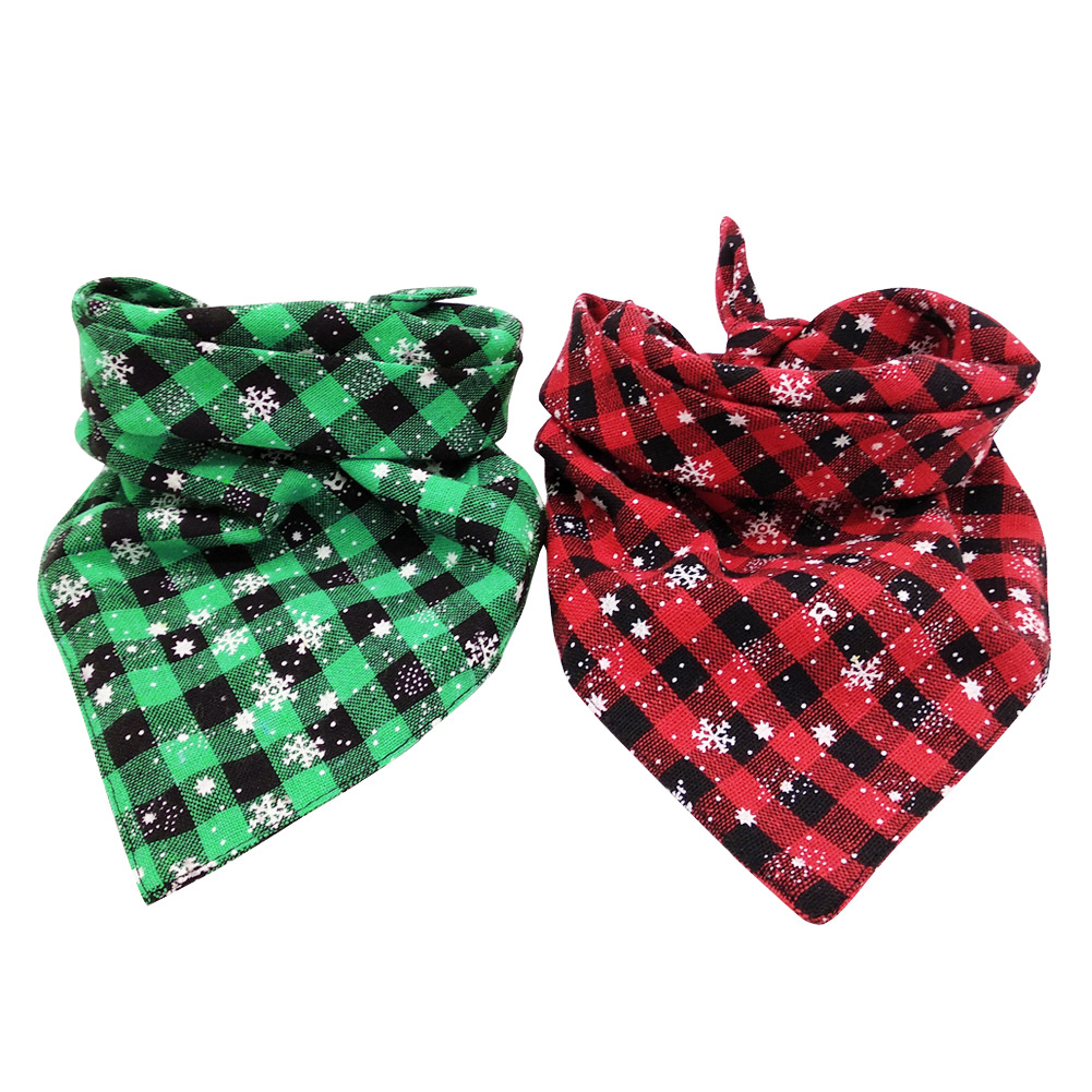 Cute Cotton Polyester Lattice Pet Scarf display picture 4