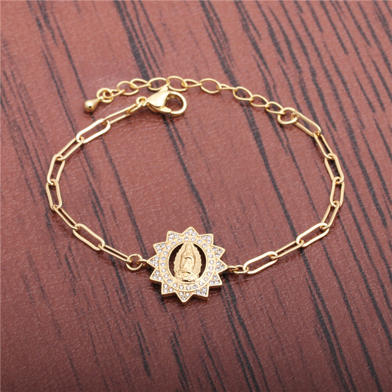 Hip hop micro-inlaid zircon adjustable bracelet