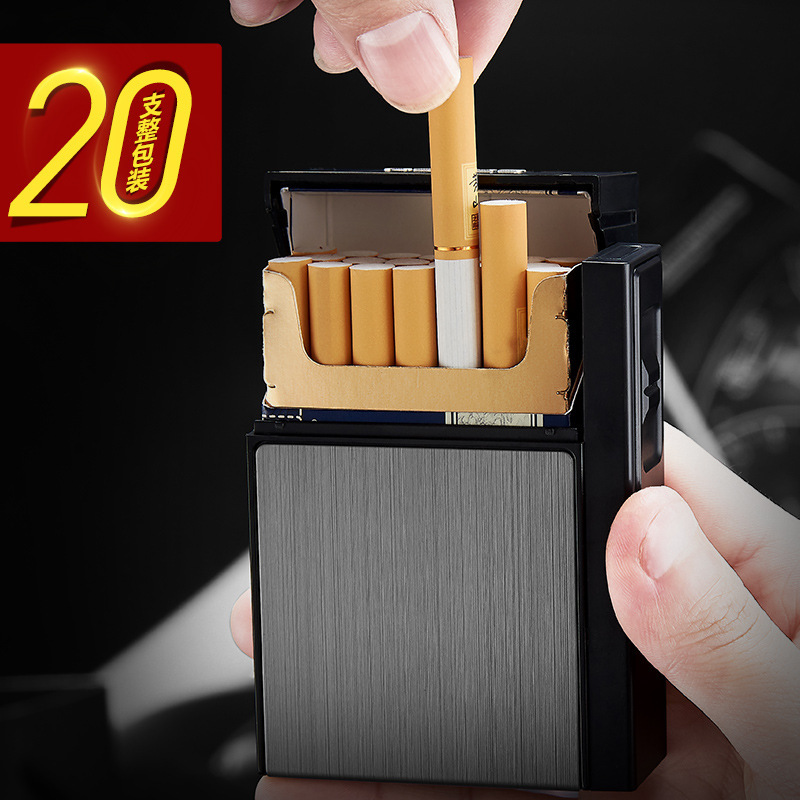 FOCUS焦点烟盒打火机升级版换丝男士整包烟盒20支装定制广告刻字
