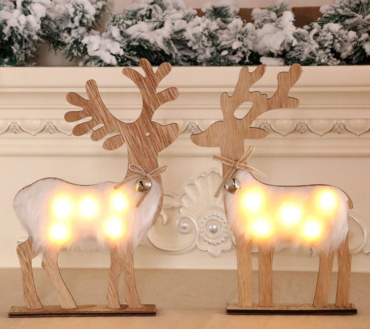 Christmas Wooden Luminous Ornaments display picture 12