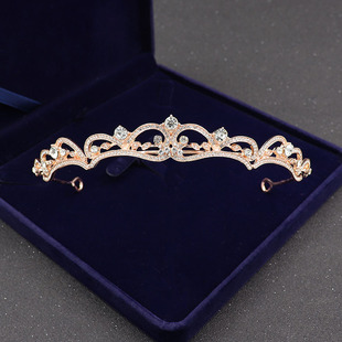 New Style Simple Rhinestone Bridal Headwear Baroque Alloy Diamond-studded Birthday Crown Headband Wedding Dress Hair Accessories