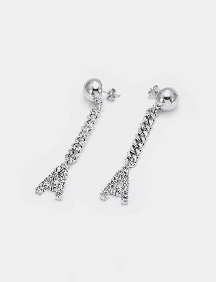 Boucles D&#39;oreilles Longues Lettre Plaquée Or Zircon Mode En Gros display picture 6