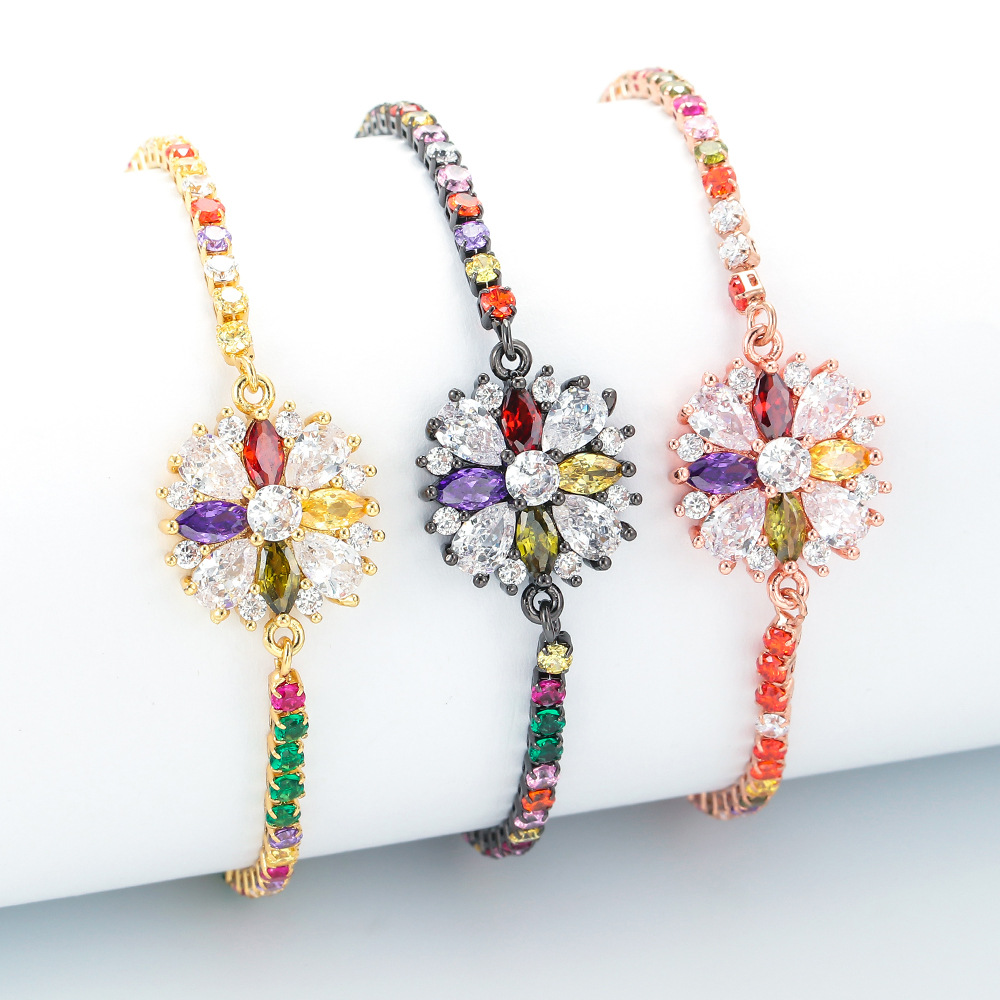 Bracelets Classification Korean Color Zircon Full Diamond Snowflake Copper Bracelet