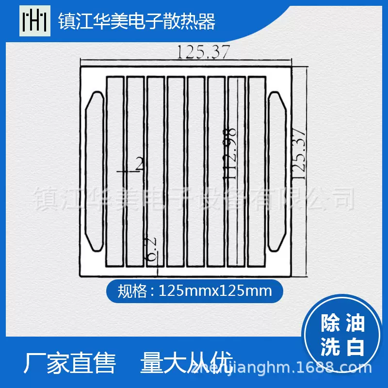 厂家直销大功率散热器铝型材散热器125*125方桶长度定制量大从优