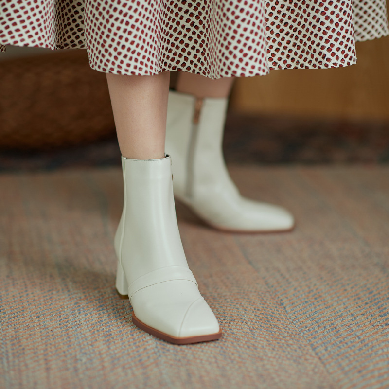 Chiko Kezia Square Toe Block Heels Boots