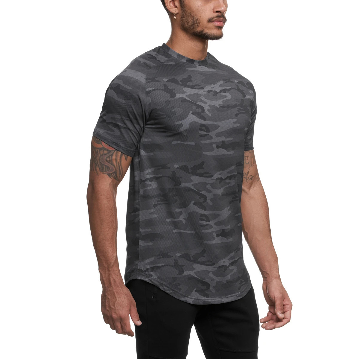 Men's Solid Color Camouflage Simple Style Round Neck Short Sleeve Loose Men's T-shirt display picture 16