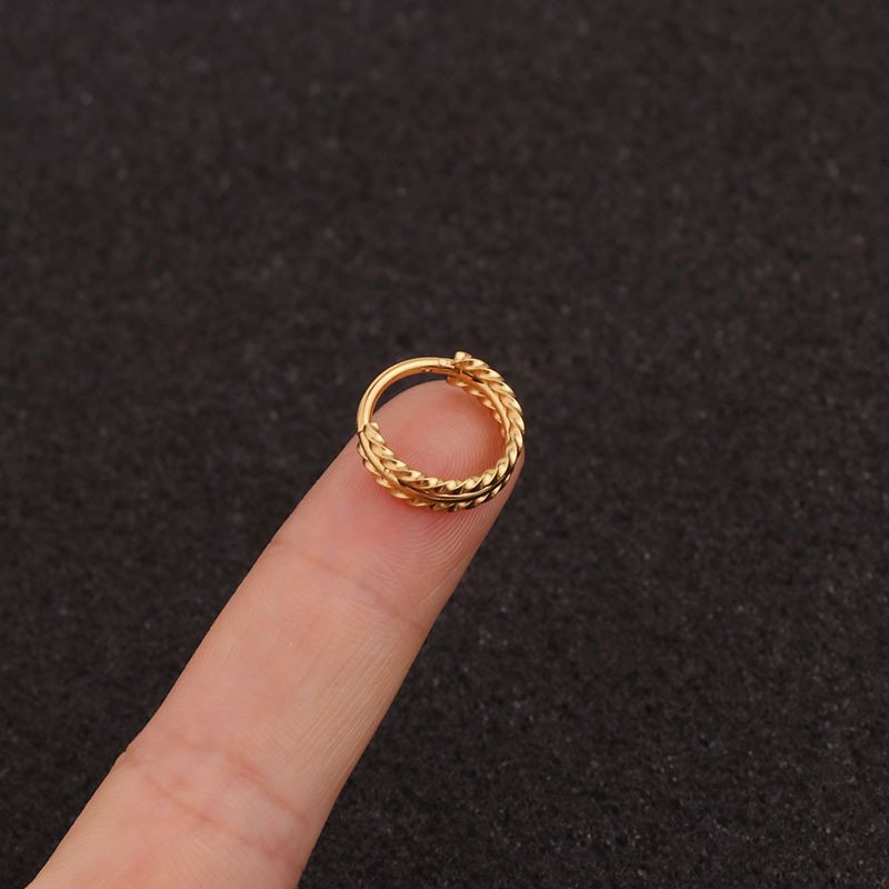 New 3 Rows Of Twist  Closed  Ear Bone Ring display picture 7