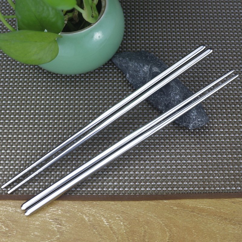 工厂直销筷子不锈钢中空方形筷子家庭饭店餐馆耐高温消毒韩式筷子|ru