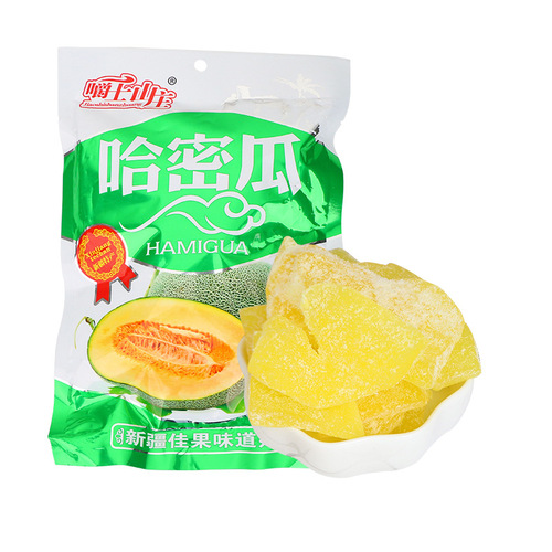 Sweet and sour cantaloupe candied fruits, office casual snacks, dried honeydew melon 500g bag manufacturer wholesale