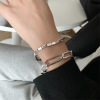 Cute retro rectangular bracelet, jewelry, silver 925 sample