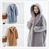 Teddy Bear Cashmere coat Mid length version 2019 New winter High-end thickening Hooded grey Woolen coat