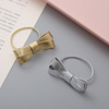 Golden silver polyurethane hairgrip with bow, hair rope for princess, children's hair accessory, Korean style