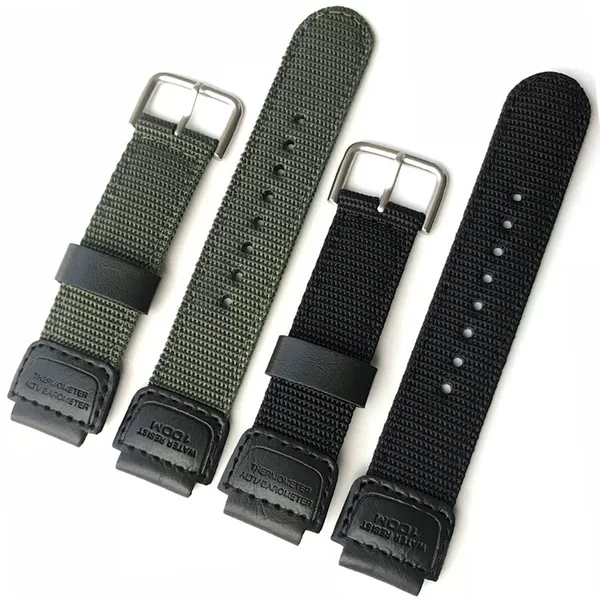 Nylon Strap Adapt Casey AE-1200W/SGW-300H/400/SGW-500 Canvas Bracelet 18mm Euro