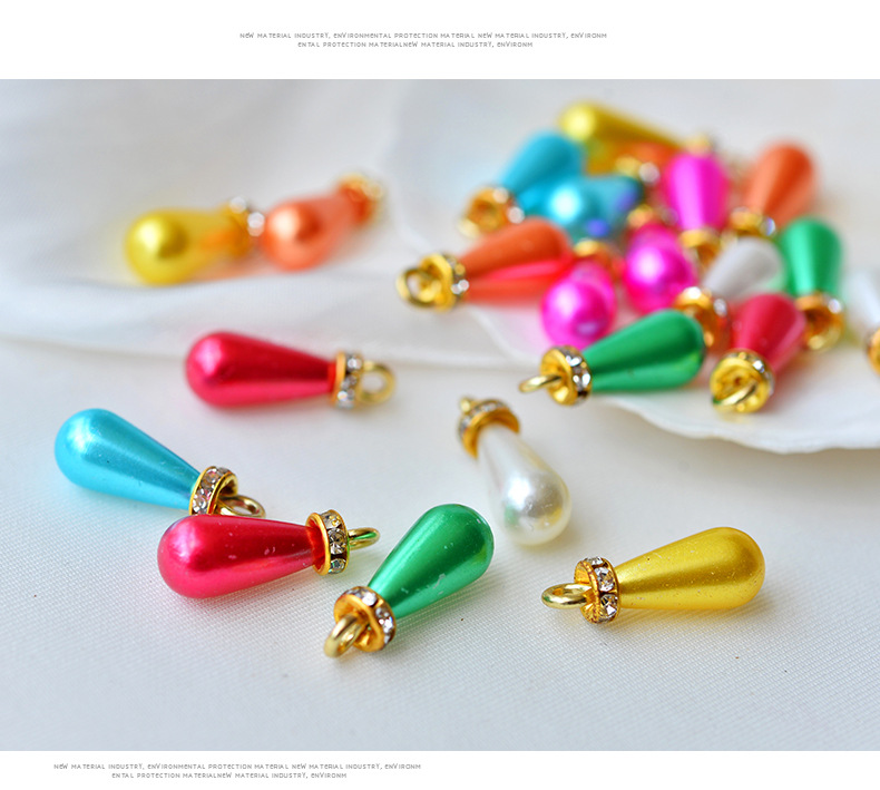 Imitation Pearl Button Color Single Hole Water Drop Pearl Wholesale Buckle Hoop Pendant Zipper Head Diy Accessories Accessories display picture 1