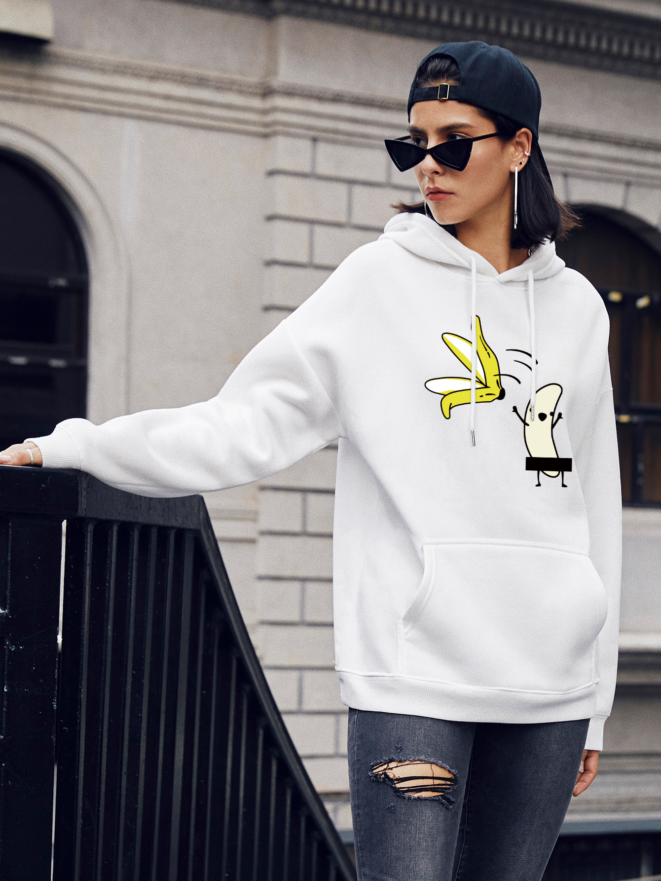 women s funny banana hooded sweater NSSN2262