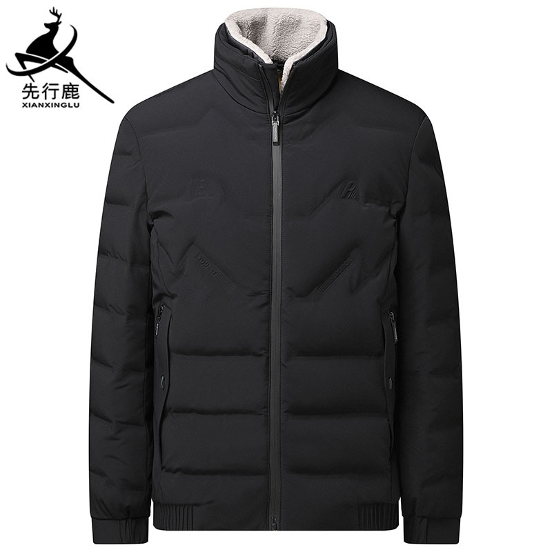 先行鹿2020秋冬新款男士加厚羽絨服男冬季白鴨絨短款毛領外套男潮