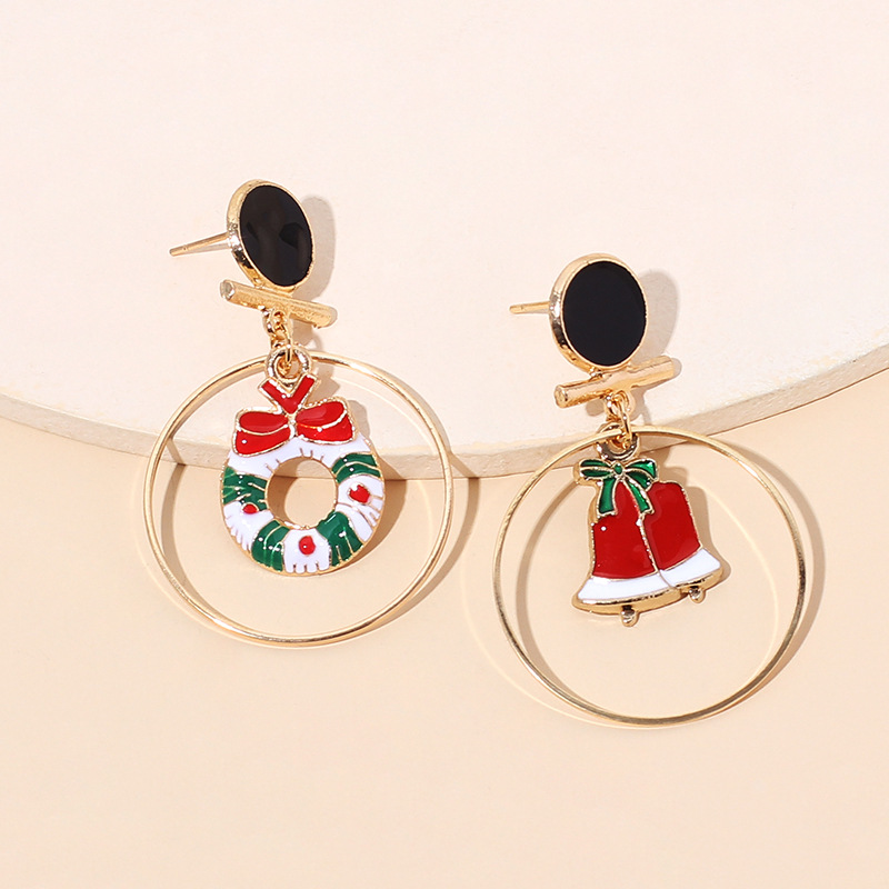 8g Weight Earrings Classification Wedding, Travel, Birthday, Festival Occasion Women'S Gender Fashion Style Fashion Big Circle Christmas Retro Earrings 7