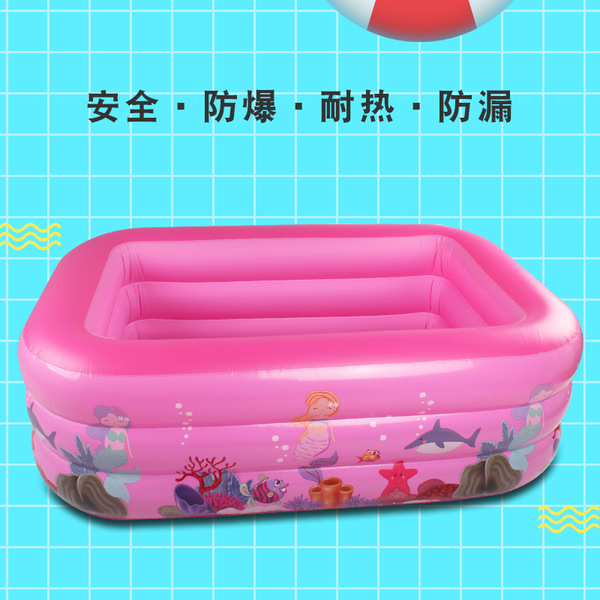 Cartoon inflatable fuchsia swimming pool play in water for swimming