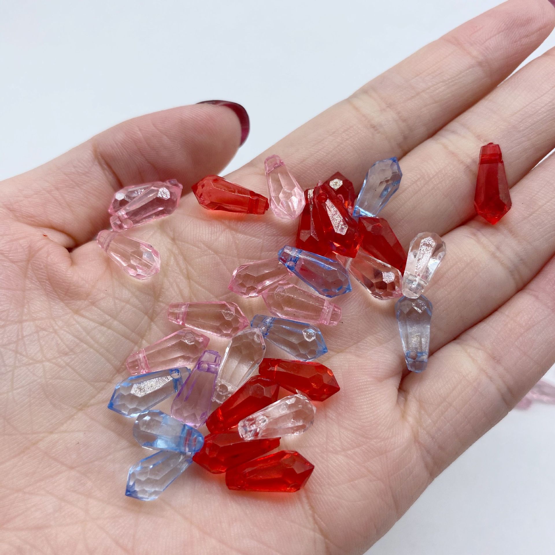 Two diy DIY hair accessories, hairpins and headwear beads with a hanging hole, featuring the same colorful transparent water drop beads as the popular ones detail image 8