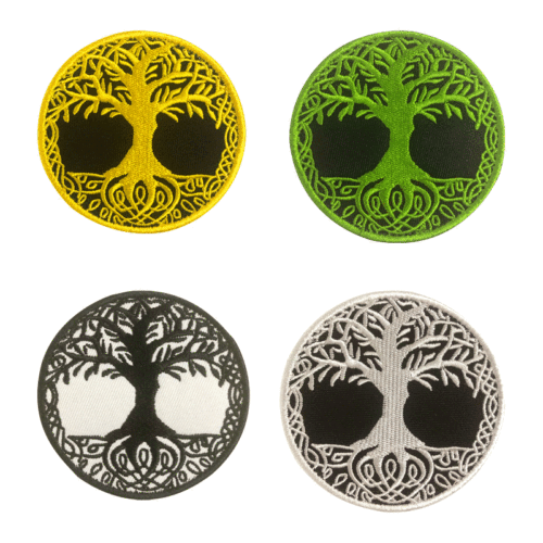 Magic Tape Embroidered Badge Acrylic Embroidery Fabric Patch Backpack Pin Batch Life Tree Embroidered Patch Badges