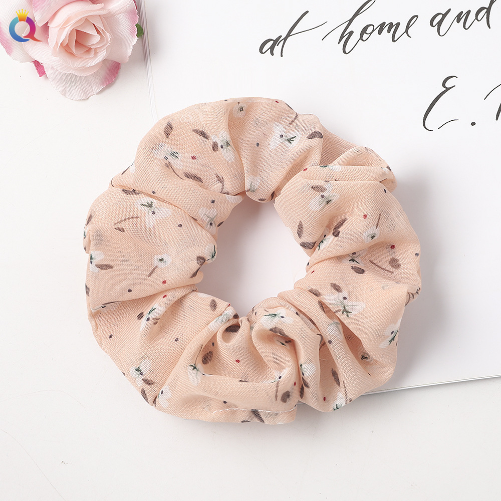 New Fashion Printed Chiffon Hair Ring Fabric Cheap Sweet Hair Ring Wholesale display picture 30