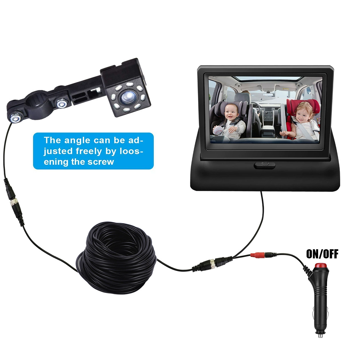 Трансграничная продажа 4,3-дюймовый автомобильный радионяня, зеркало для ухода за ребенком, инфракрасное детское зеркало ночного видения высокой четкости