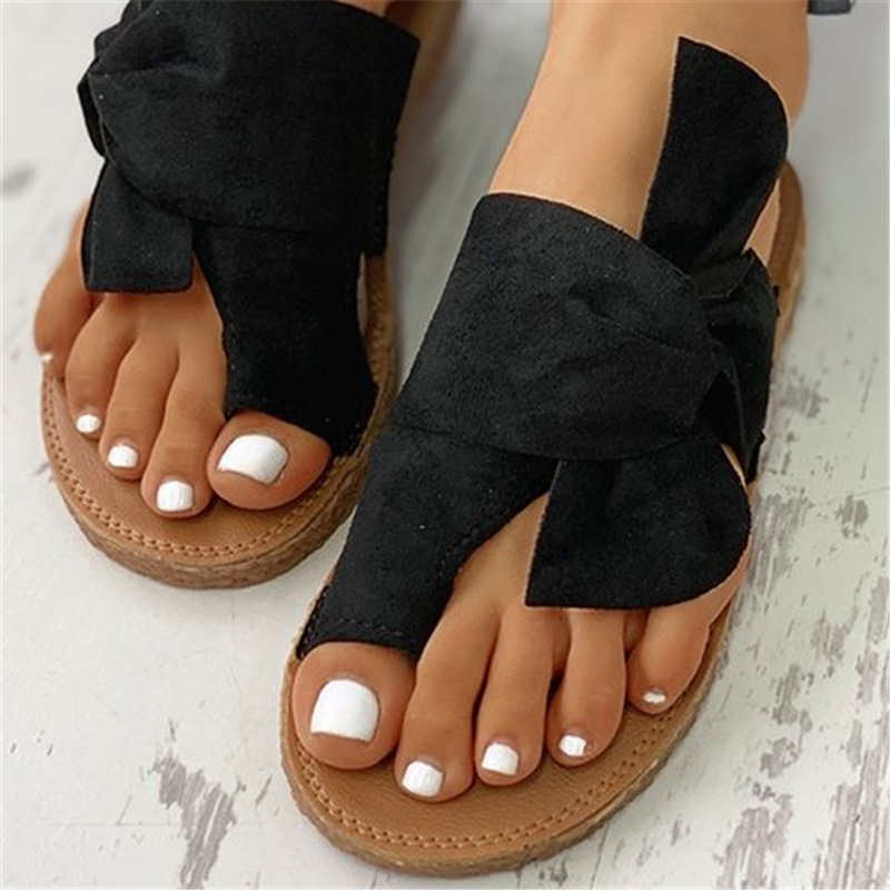 Korean-style Flat Non-slip Bowknot Women's Shoes 2025 Summer New Versatile Beach Sandals For Outdoor Wear_vogvips.com