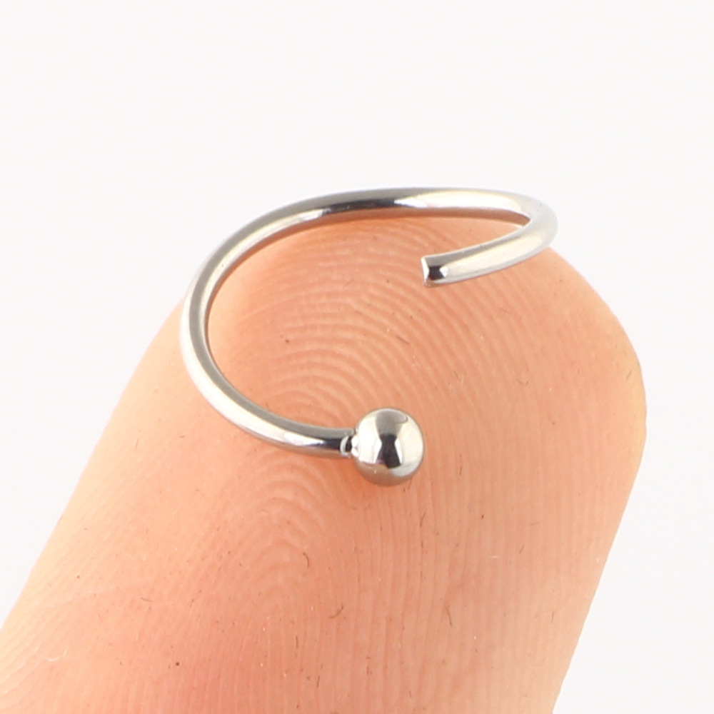 European American Fashion Stainless Steel Nose Ring Flower Design Nose Stud Lip Curved Barbell Ear Cartilage Earring detail image 8