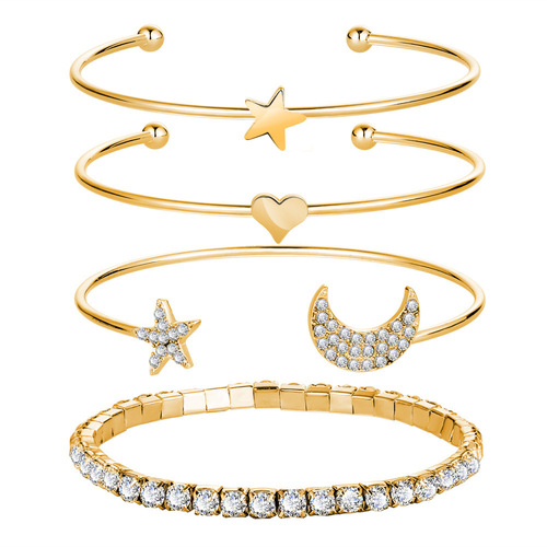 F1764 Cross-border Fashion Jewelry from Europe and America New Compass Agate V-shaped Bracelet and Necklace Set of Six