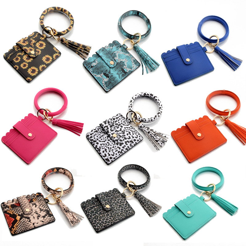 Fashion Solid Color Pu Leather Women's Bag Pendant Keychain 1 Piece display picture 3