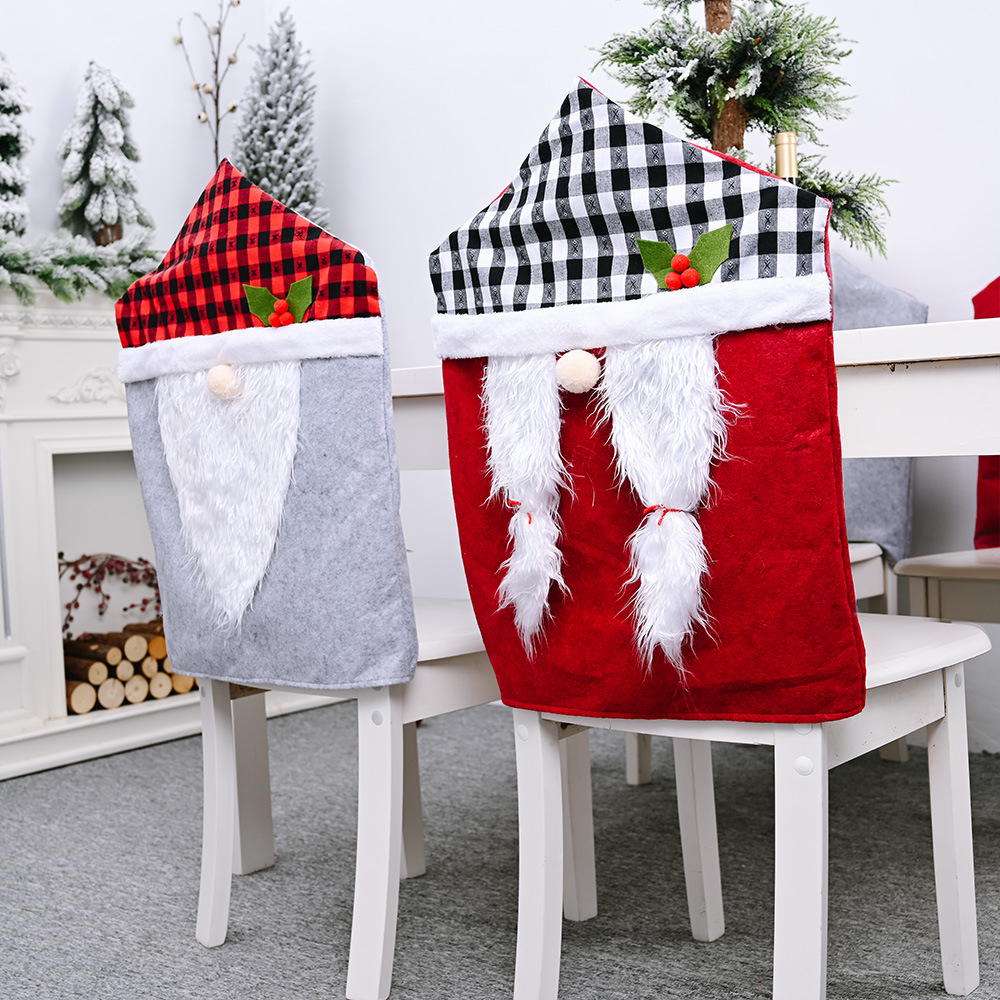 Casa e giardino Haube Decorazioni natalizie Plaid Foresta vecchio coprisedia coprisgabello bambola senza volto coprisedia cartone animato coprisedia schienale_voghion.com