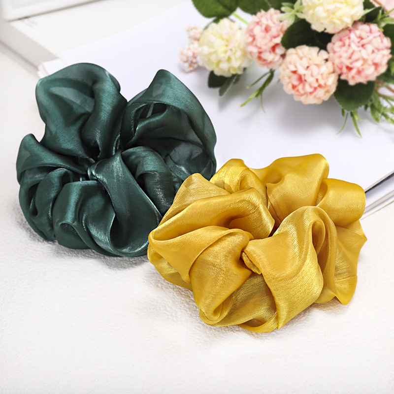 The New Fabric Head Rope Hair Accessories Super Large Intestine Ring Solid Color Hair Ring Wholesale display picture 12