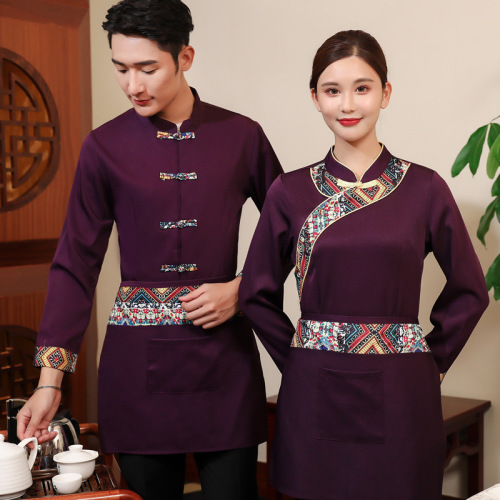 Chef overalls Waiters&apos; work clothes long sleeve catering teahouse hotel restaurant Restaurant custom made for men and women