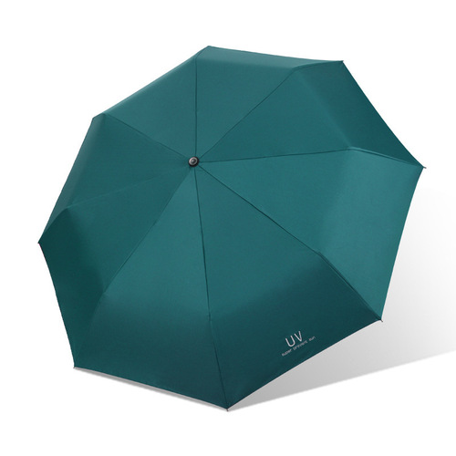 Fully automatic umbrella with printed logo, advertising umbrella, three-fold sunny umbrella, folding windproof sun umbrella set, gift umbrella
