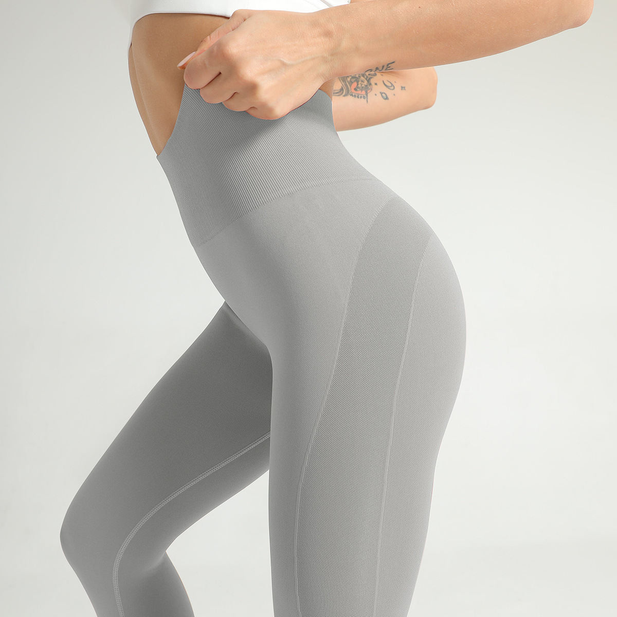 high-waist stretch tight-fitting seamless quick-drying hip-lifting sports pants NSLX14713