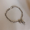 Retro brand universal bracelet, for luck, silver 925 sample, simple and elegant design