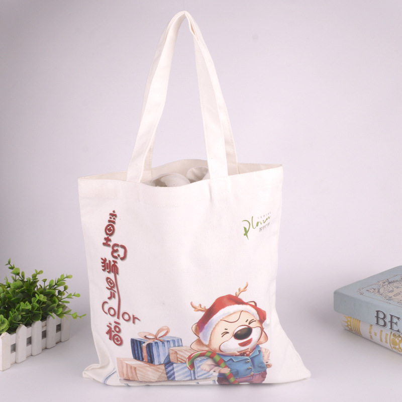 网红爆款新款帆布袋女式单肩广告宣传袋可印logo批发全棉布袋定制