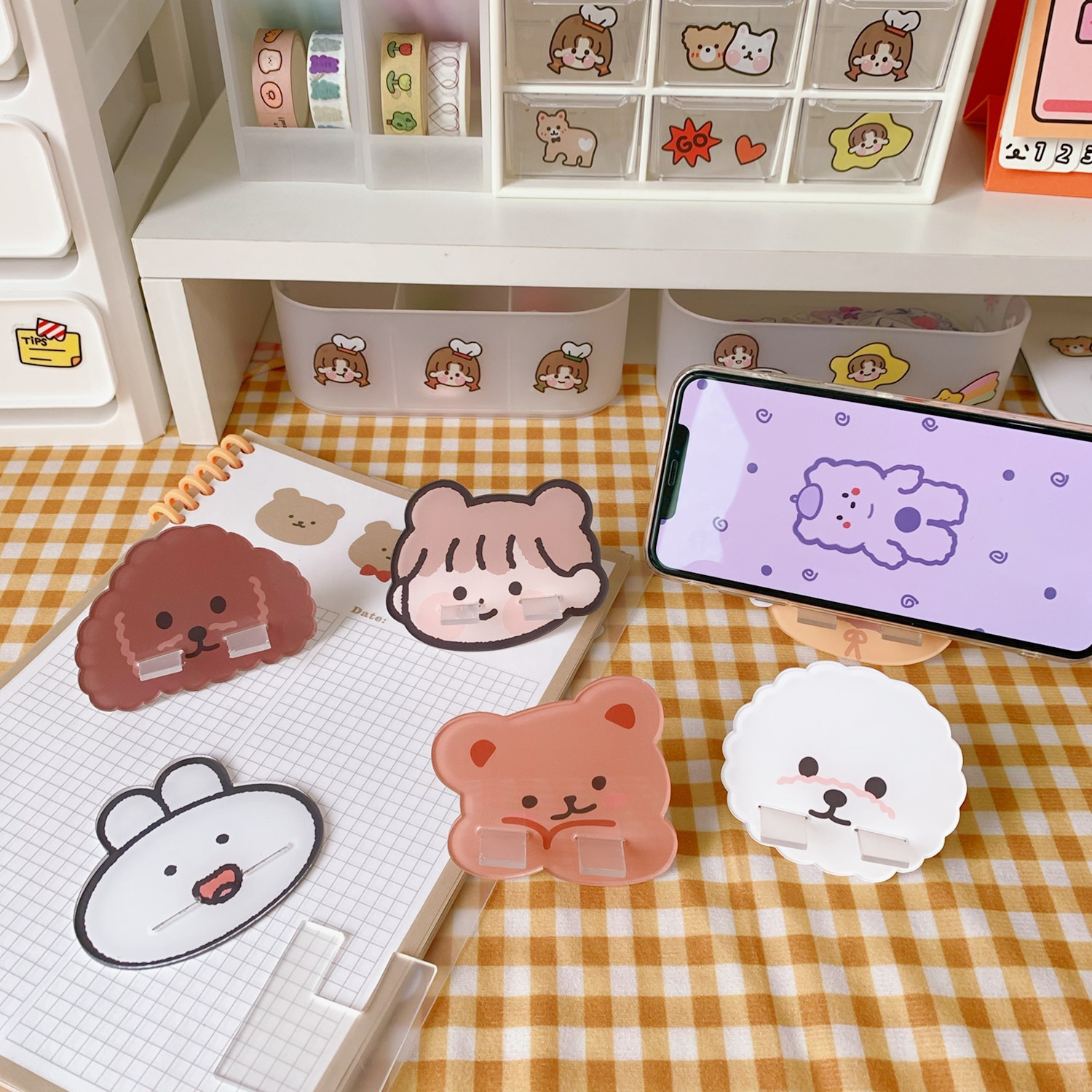 Cute Cartoon Mini Phone Holder display picture 7