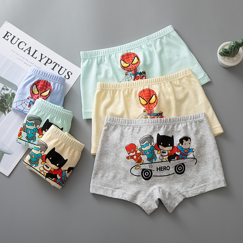 Cartoon children Underwear Boy Flat angle boy Four shorts Children Teenagers Small shorts Boy Pants