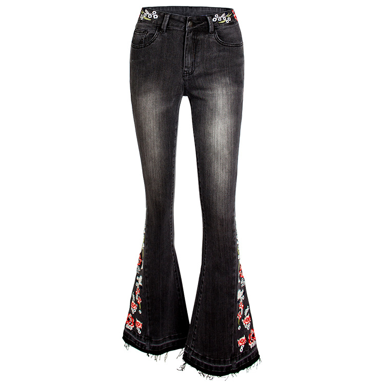 Women's Holiday Daily Streetwear Flower Full Length Washed Flared Pants display picture 18