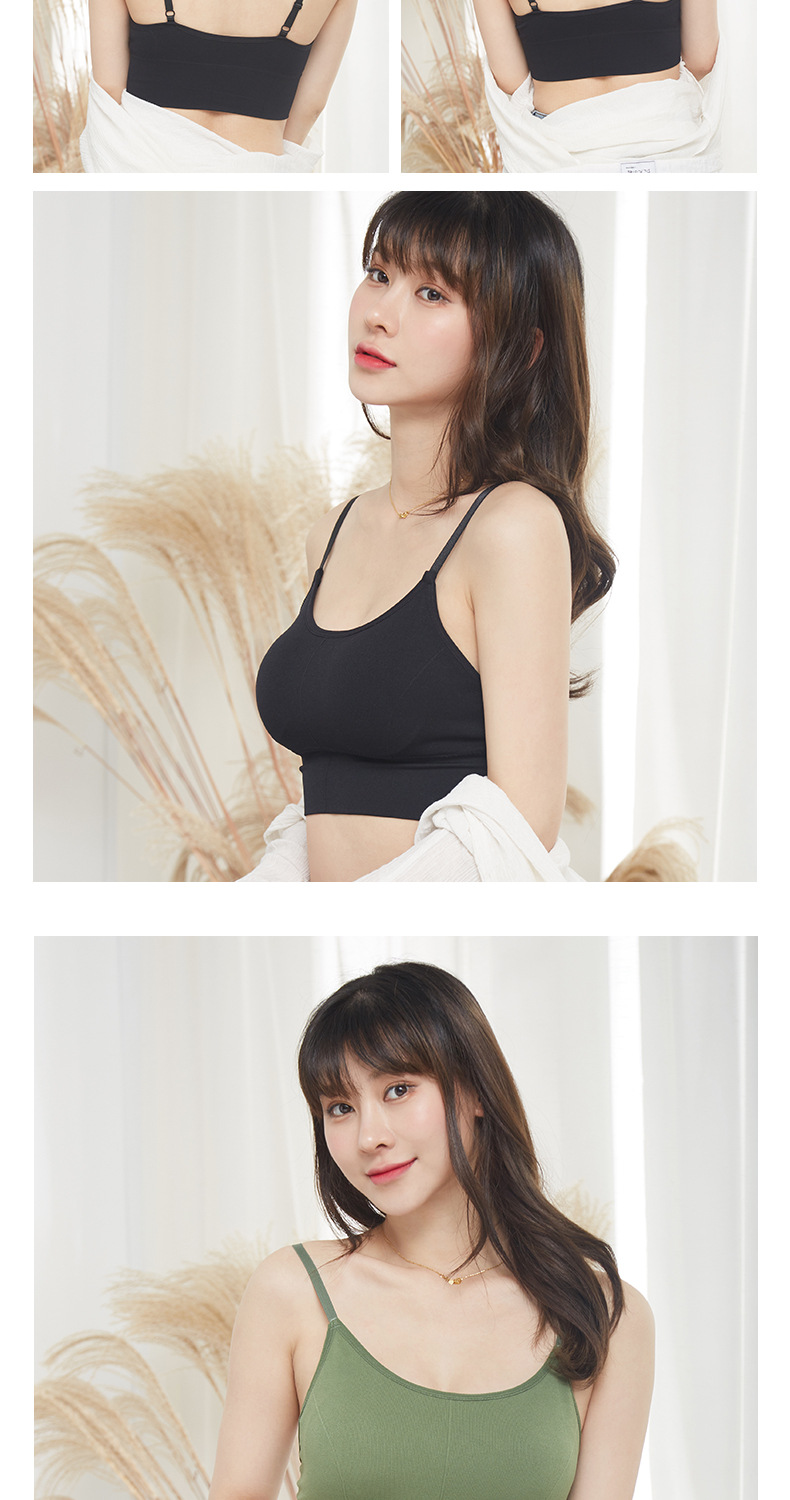The new adjustable strappy bottom sports vest for girls is a backless and beautiful bra with a screw-around chest detail image 11