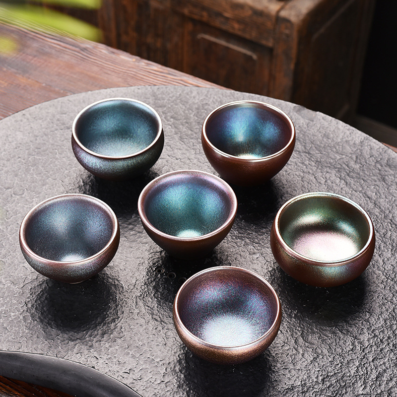 建盏茶杯主人杯百花盏陶瓷大号功夫家用七彩盏杯茶具天目茶盏单杯