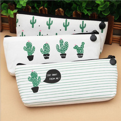 Korean Creative Cute Large Capacity Pen Bag, Fresh and Cute Cactus Pen Bag, Creative Storage Zero Wallet Stationery